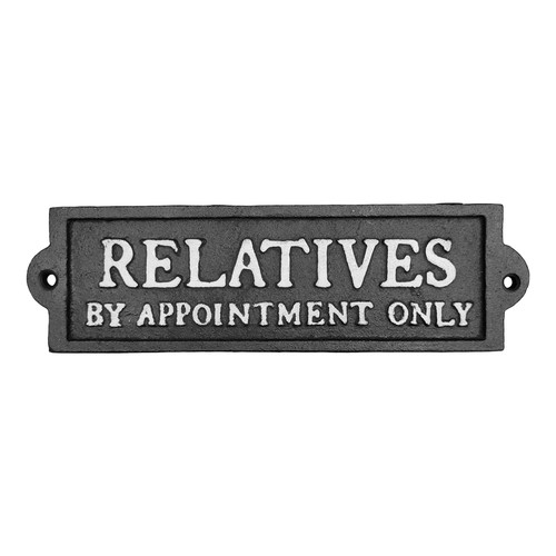 Cast iron sign - cast, family