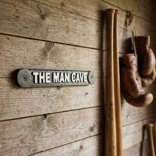 Man cave door - man, wall