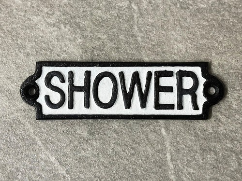 Shower door sign bathroom - shower,