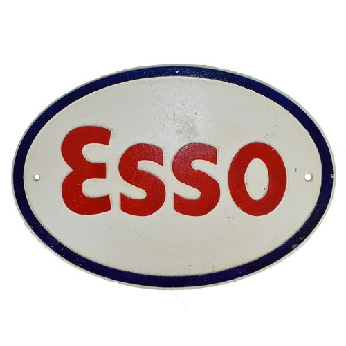 Esso cast iron sign plaque - esso,