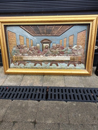 Last supper cast iron framed - supper,