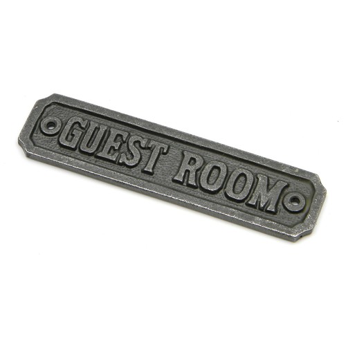 Guest room sign antique - sign, cast