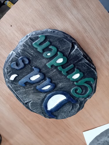 Cast stone handpainted dad - cast,