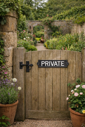 Cast iron private sign black - cast,