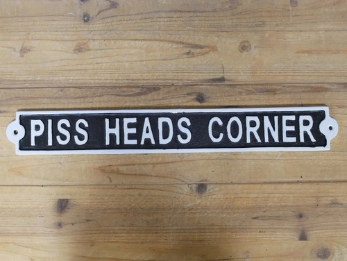 Cast iron sign - iron,