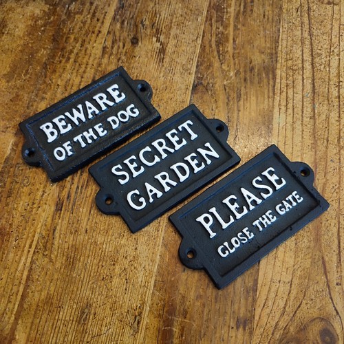 Cast iron sign beware - beware, the