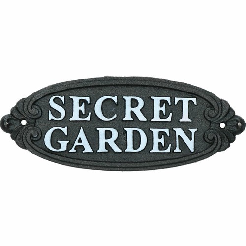 Secret garden cast iron sign - garden,