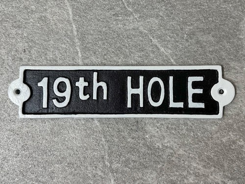 19th hole sign cast iron - hole,