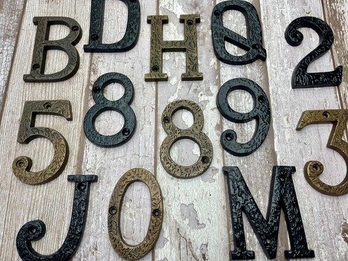 Cast iron numbers letters - iron,