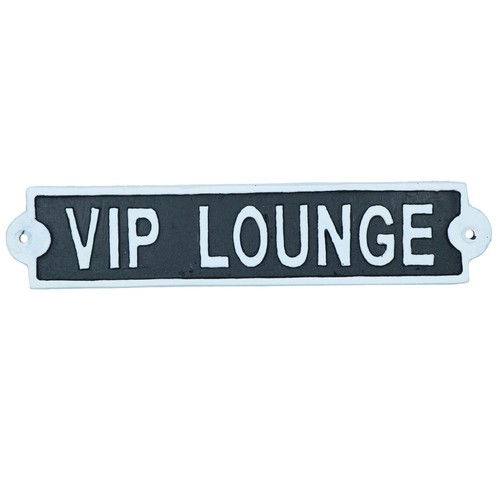 Vip lounge cast iron sign - iron,