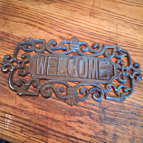 Cast iron rectangle welcome - iron,