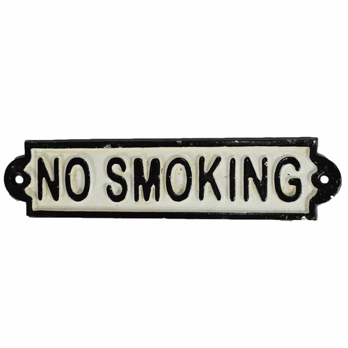 Smoking cast iron sign - cast,