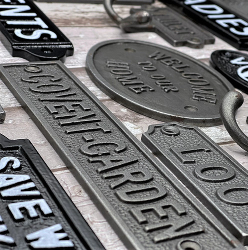 Wall plaque sign cast iron - plaque/sign,