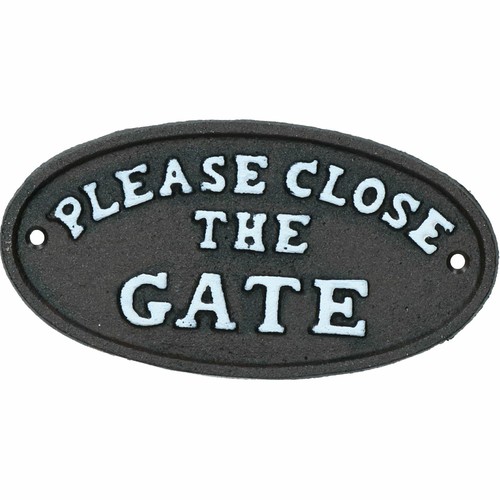 Please close the gate - close, black