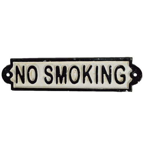 Smoking cast iron sign - cast,