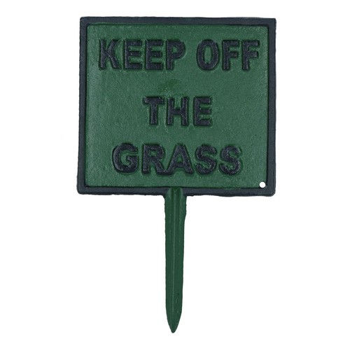 Keep off grass sign - off, iron