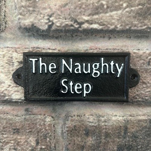 Cast iron naughty step - “naughty, step”
