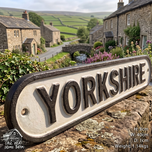Cast iron yorkshire sign - cast,