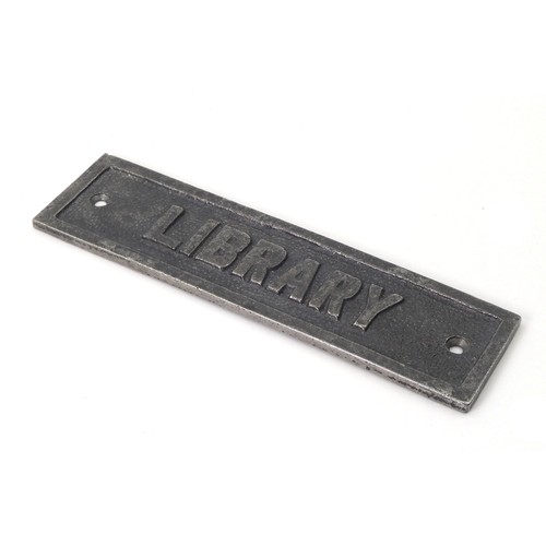 Library sign antique cast - sign,