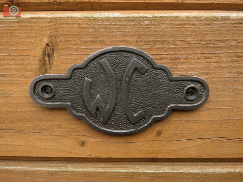 Toilet sign plaque cast - toilet, wc