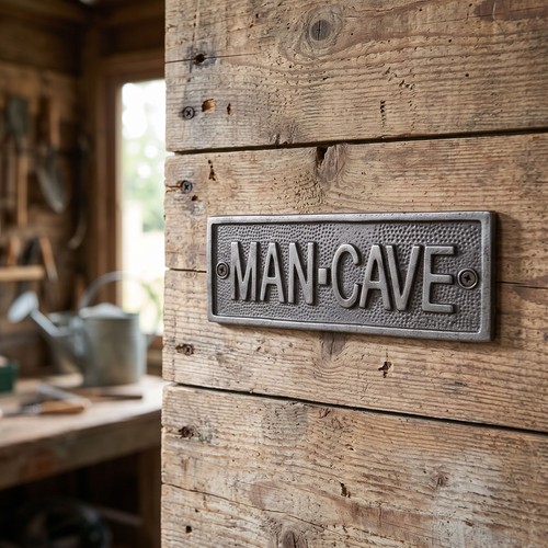 Man cave sign antique - sign, cast