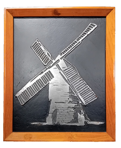 Cast iron wall plaque - cast,