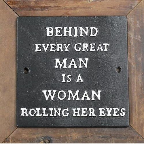 Funny cast iron wall sign - iron,