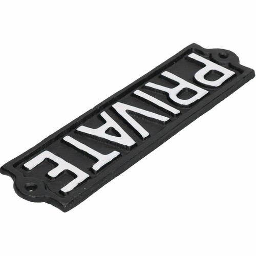 Private black sign cast - private, iron