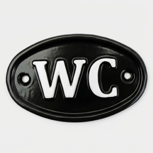 Toilet sign cast metal - toilet,