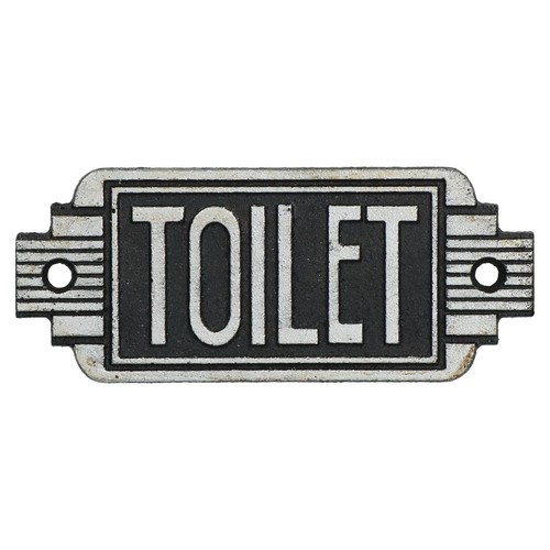 Art deco toilet sign cast - art,