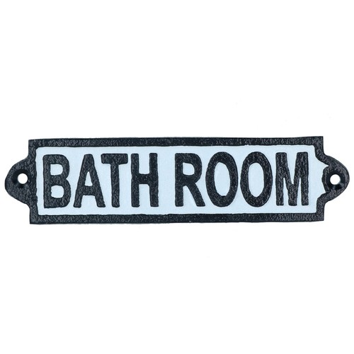 Bathroom cast iron sign - cast,