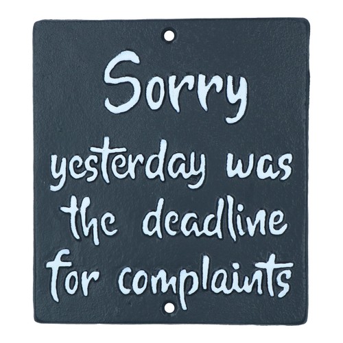 Deadline for complaints cast - deadline,